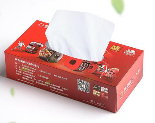 PMS Custom Tissue Box Printing Paper Box 300 Gram Recycled Red